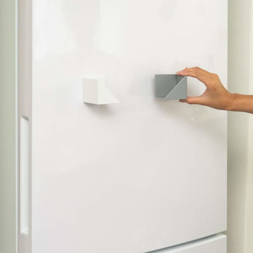 Belca FLAT In Kitchen Magnetic Wrap & Tissue Holder, Set of 2 (Each 2.2" W X 2.1" D X 2.1" H), White, Flat In Wall Storage, FK-WTW