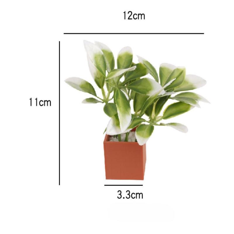Mini Artificial Potted Plant 1:12 Scale Lifelike Fake Greenery Decor for Dollhouse Birthday Gift