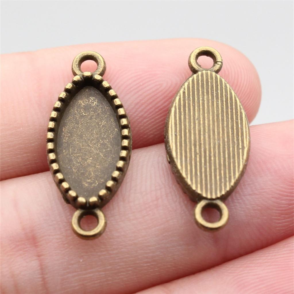 

Blank Bases Tray Single Size Cabochon Setting Antique Bronze Zinc Alloy Jewelry Making Craft Part as Blank Base A13-10pcs-15x8mm