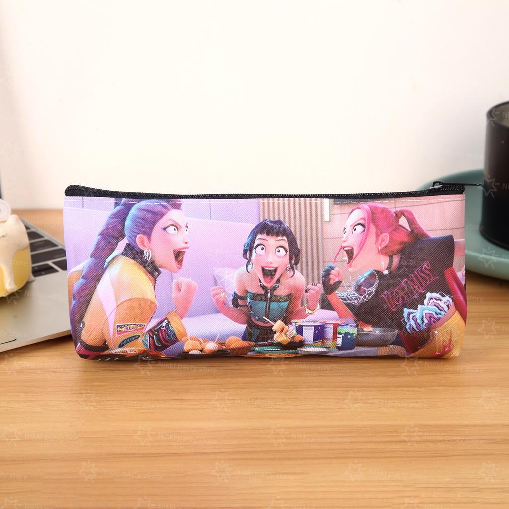 New Kpop Demon Hunter Pencil Case Cartoon Huntrix Pencil Bag Student Pen Pouch School Stationery Box Party Favors