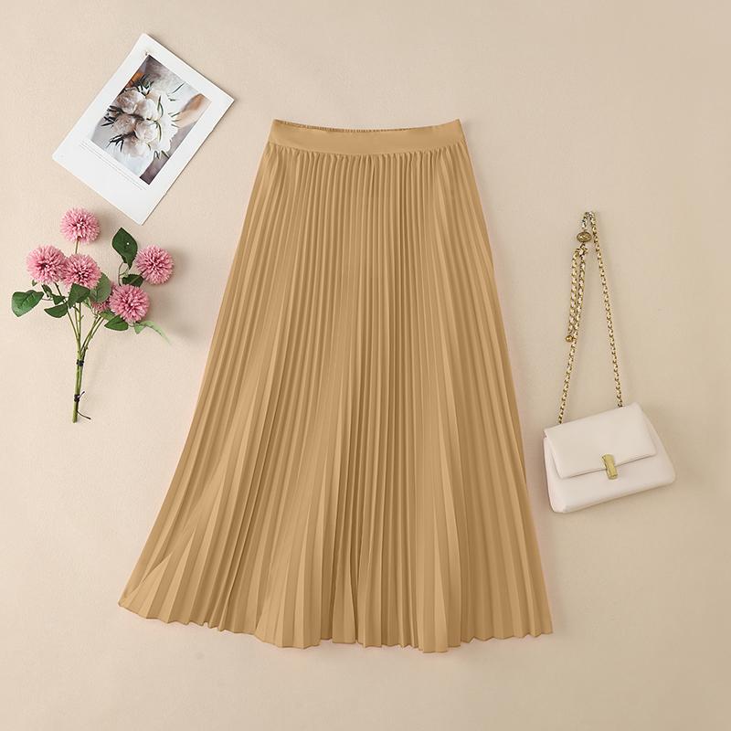 

ZANZEA Женские повседневные однотонные свободные длинные плиссированные юбки 5XL хаки