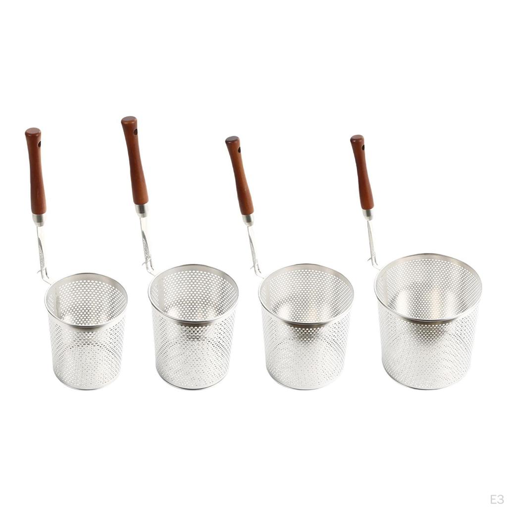 Mesh Food Strainer Deep Fryer Basket Frying Spaghetti Spoon for Camping