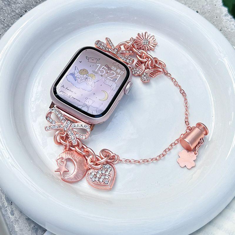 Butterfly Diamond Bracelet Compatible with iWatch Strap 38mm 40mm 41mm 42mm 44mm 45mm 49mm Fashionable Handmade Strap
