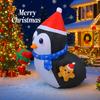 3.45FT Inflatable Toy Penguin Gingerbread Man with LED Lights Yard Lawn Party Decoration Christmas Home Supplies Ornaments Gifts