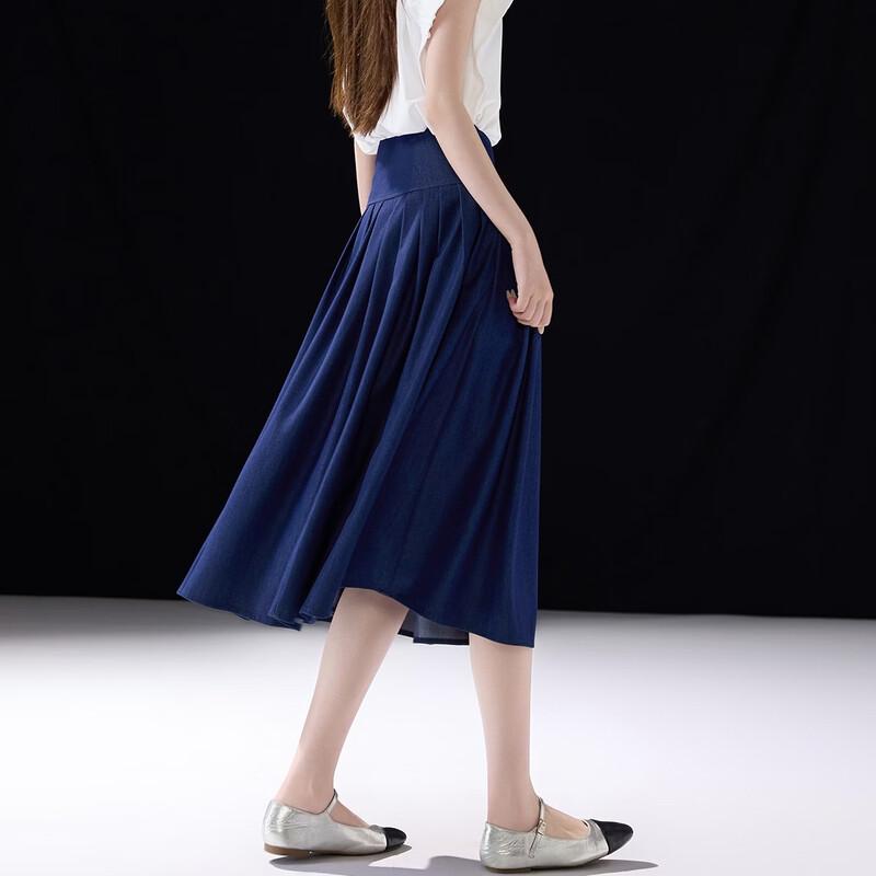 Demana Lightweight Pleated A-line Midi Skirt