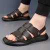2025 Summer New First-layer Cowhide Sandals Men's Leather Casual Sandals Open-toed Beach Shoes Soft-soled Non-slip Shoes