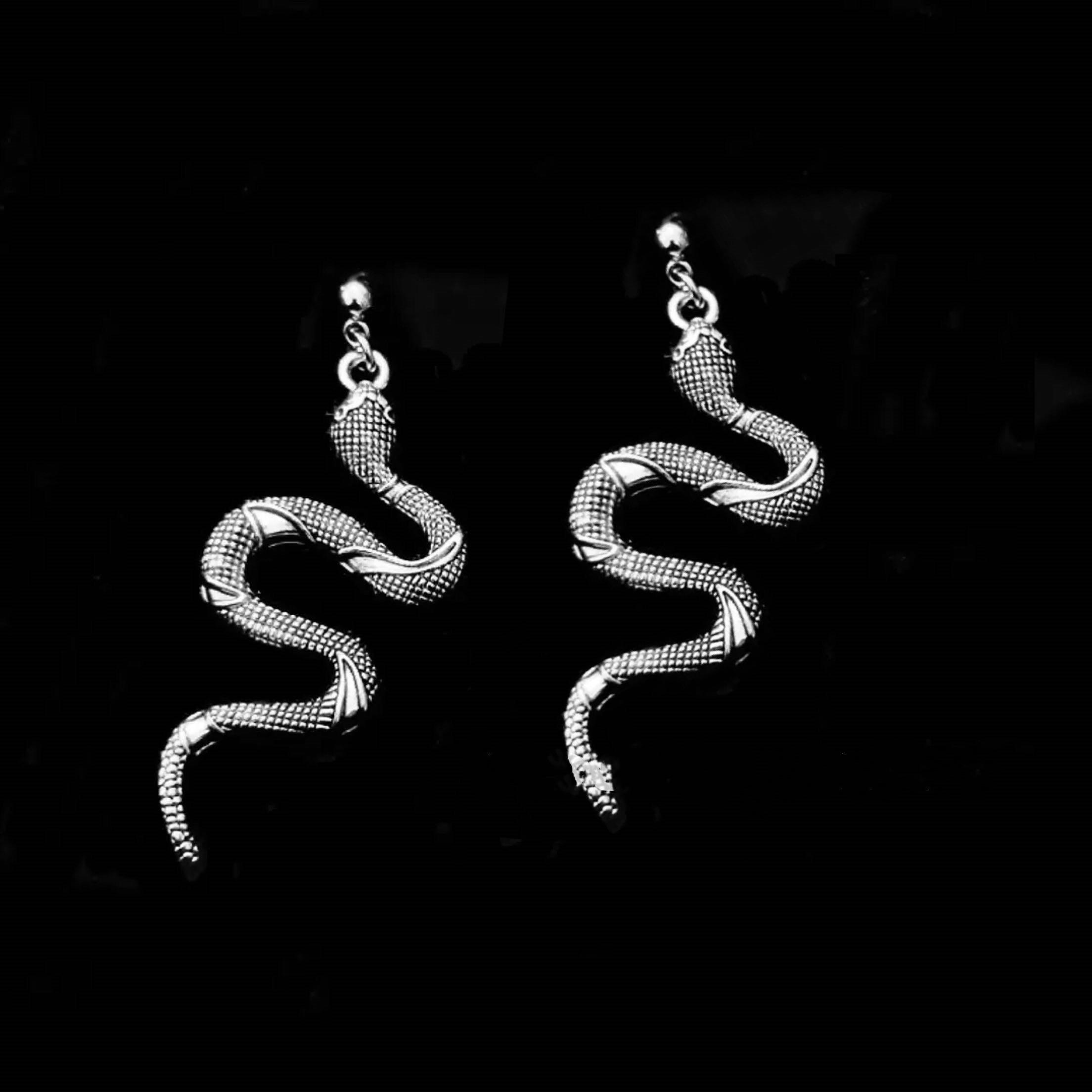 

Punk Long Snake Earrings Copper Color Personality Stud Earings For Women Vintage Animal Brincos Female Fashion Zircon Wholesal