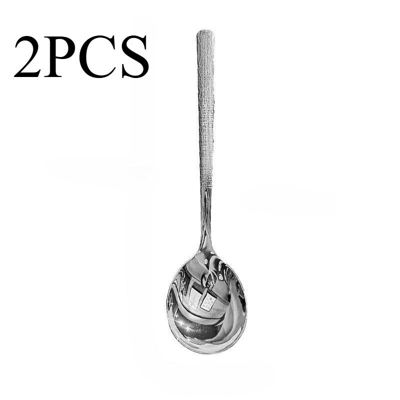 

2/10Pcs Large Round Stainless Steel Soup Spoons Durable Stainless Steel with Drain Holes Ergonomic Handle for Home & Restaurant