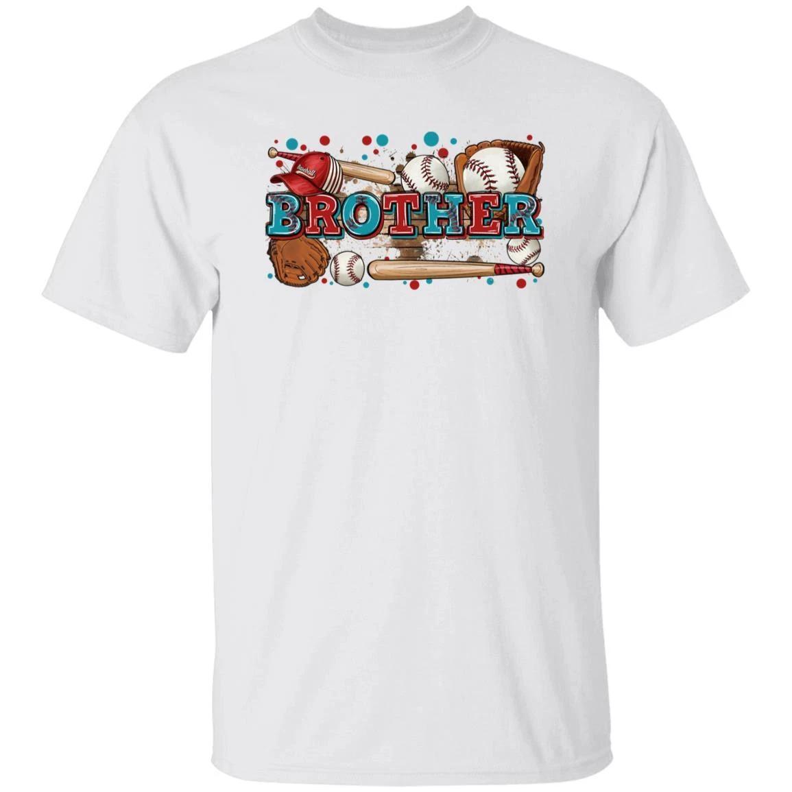 Baseball Brother T-Shirt Baseball player brother cheer team Unisex tee White San M