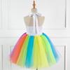 Regenbogen Pailletten Einhorn Kleid mit Flügeln & Kopfschmuck - Europäischer & Amerikanischer Stil 2026 für Mädchen