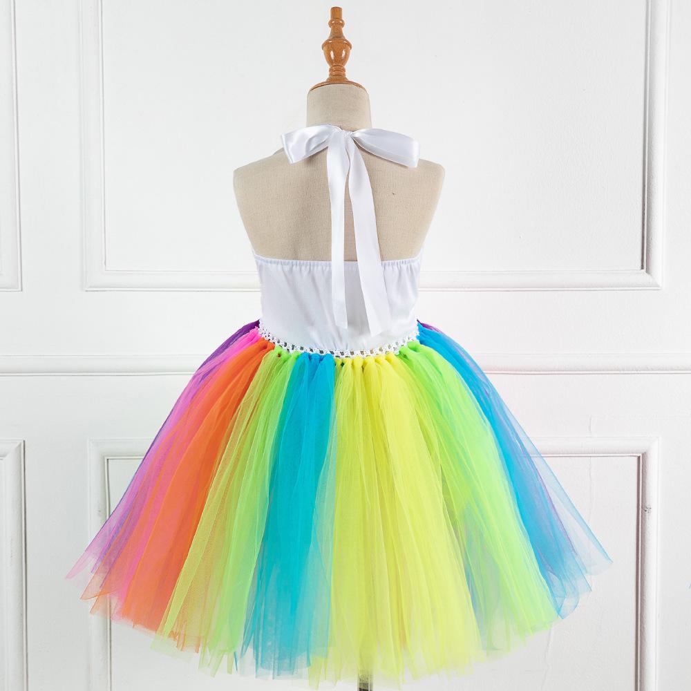 Regenbogen Pailletten Einhorn Kleid mit Flügeln & Kopfschmuck - Europäischer & Amerikanischer Stil 2026 für Mädchen