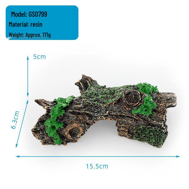 Cachette pour Reptiles et Plateforme pour Tortues Ornement en Résine - Décoration de Rocaille Artificielle pour Aquariums.