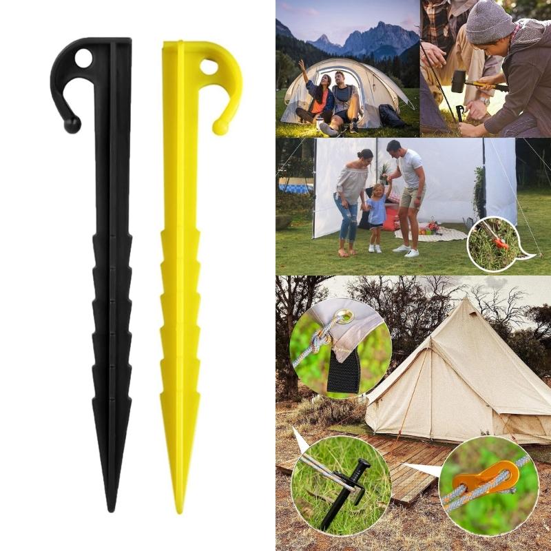 20Pcs Canopy Stake Spirals Plastic Tent Peg Outdoor Blanket Stakes Yard Lawn Peg