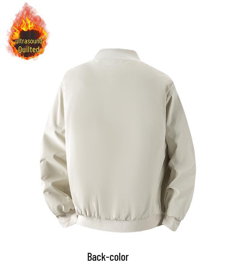 Herrgränsöverskridande Höst/Vinter Ståkrage Baseballjacka - Ultraljud Bomullsfylld Lös Pilot Arbetskläder
