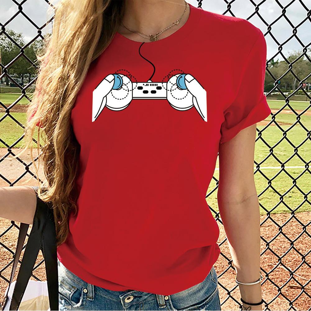 Neuartige kreative Spielkonsole 3D-gedrucktes Muster Damen-Shirt Kurzarm T-Shirt