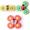 LiKee Strong Suction Cup Fidget Rotating Sensory Bath Toys for Baby, Airplane Car Travel Table & Window Toys for Toddler Boys and Girls, 12+ Months