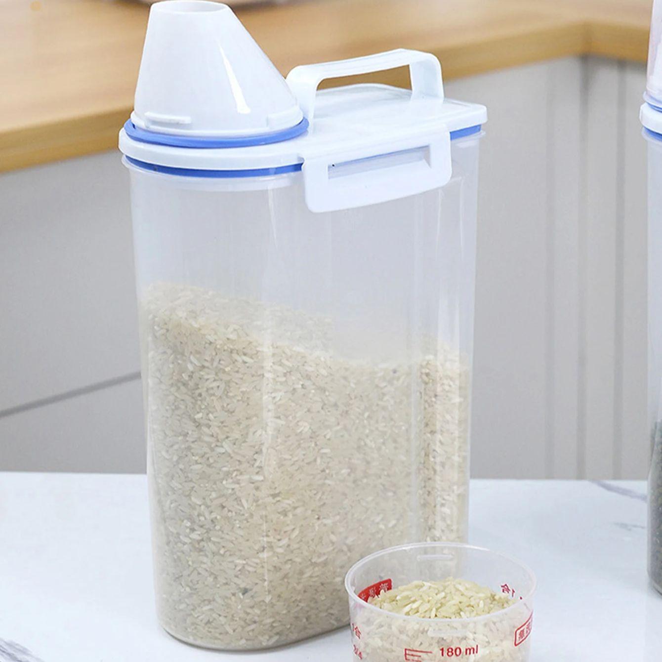 

Large Capacity Plastic Rice Bucket Multi-Grain Storage Jar Sealed Box for Kitchen Food Storage Container чистый