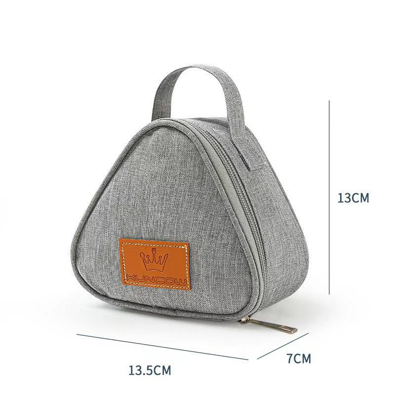 

Rice Ball Bag, Insulated Lunch Bag, Triangular Bento Bag, Milk, Sandwich, Egg, Breakfast Bag, in Stock, Insulated Bag серый