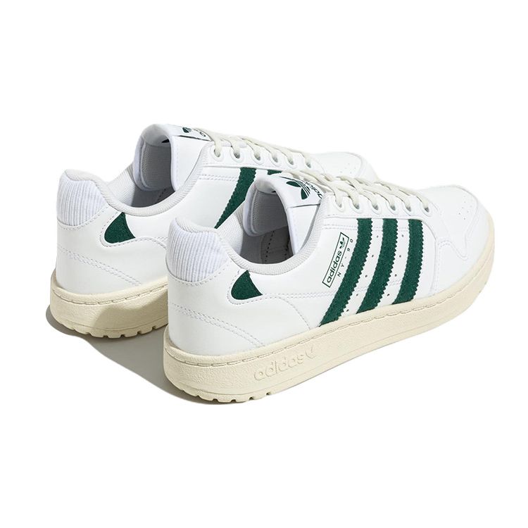 Adidas Originals Ny 90 Stripes Leather Casual Slip Resistant Lightweight Low Top Sneakers Unisex Sneakers White Green HQ4272