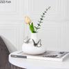Silver Butterfly Decorative Ceramic Vase Flowers Pots Desk Decoration Flower Arrangement Floral Vases Room Aesthetic Decor