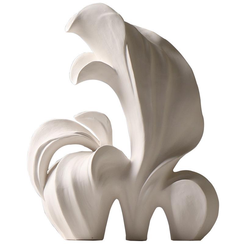 Artesanía Cerámica Adornos de Arte Abstracto Alas Cinta Figuras Decorativas Hechas a Mano Accesorios de Decoración para el Hogar