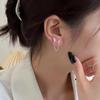 Exquisite Sweet Hollowed-out Butterfly Tassel Chain Double-ear Piercing Stud Earrings for Women Korea Designer Jewelry Accessory