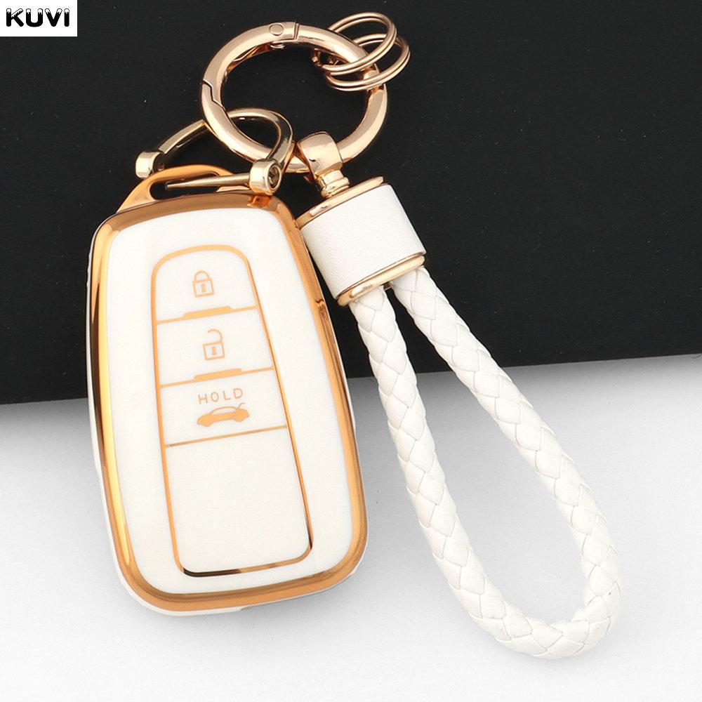 2 3 Button Tpu Car Key Case Cover Shell For Toyota Prius Camry Corolla Chr C-Hr Rav4 Land Cruiser Prado Fob Keychain Accessories