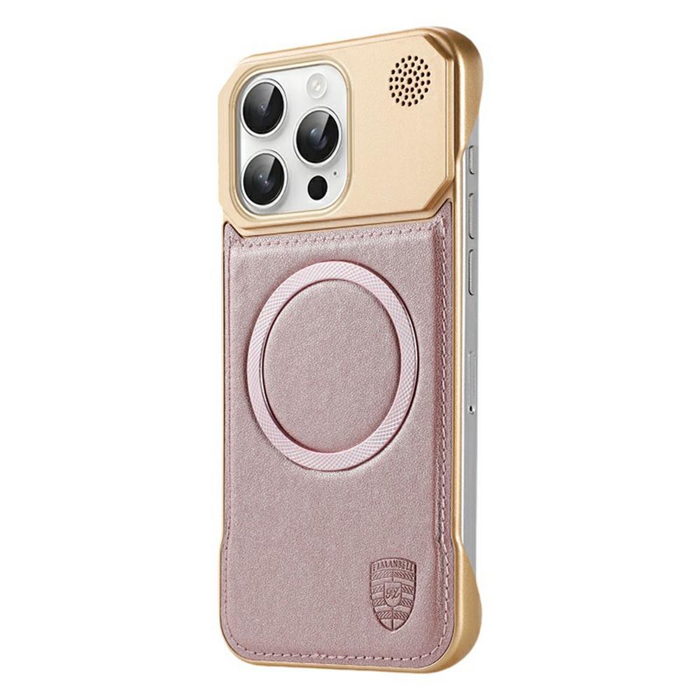 For iPhone 16 Pro Aromatherapy Case Compatible with MagSafe Borderless Heat Dissipation Leather+PC Phone Cover
