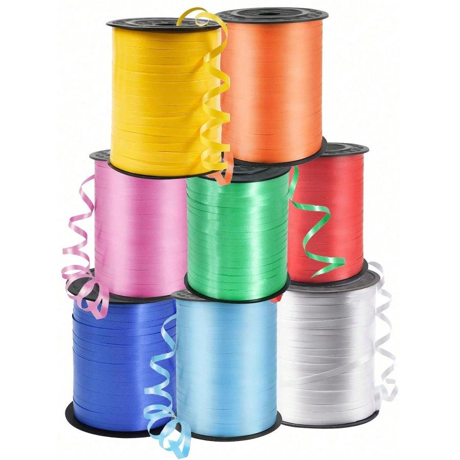 Curling Ribbon 250 Yards Length Assorted Colors Ribbon For Balloon String Ribbon, For Crafts, Gift Wrapping, String Balloons, Tie Hair