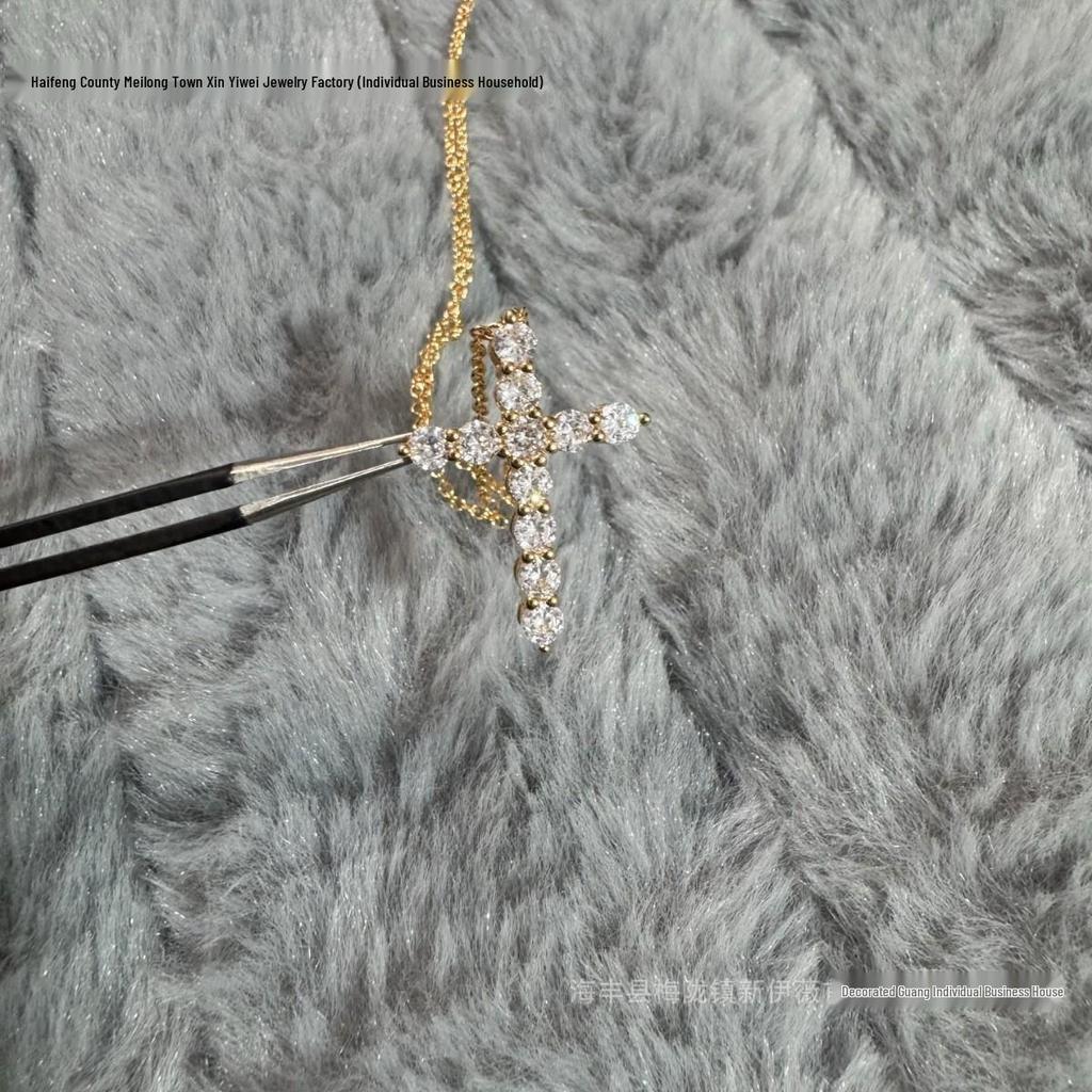 Vysoce kvalitní zlatý diamantový náhrdelník: Dámský klasický, luxusní a všestranný pro každodenní nošení a vrstvení