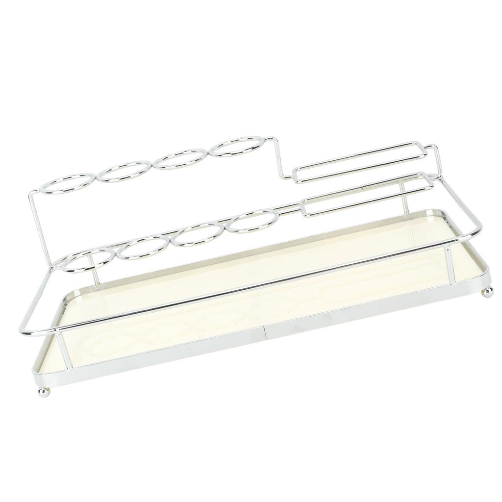 Iron Mouthwash Holder Iron and Acrylic Silver and White Effective Storage Toothbrush Holder for Toothbrush Toothpaste