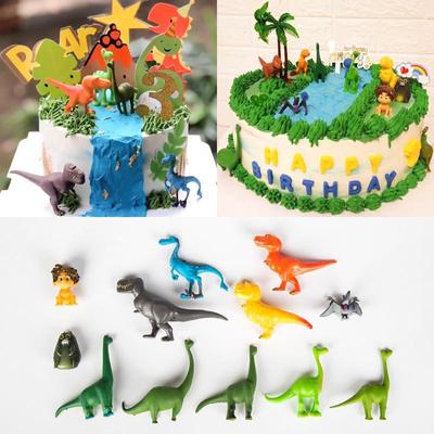 Dekorationen für Geburtstagstorten mit Dinosauriern und Jungen – 12 Arten von Dinosaurierfiguren