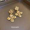 Silver Needle Premium Sense Metal Cold Wind Flower Earrings Exaggerated Design Sense Earrings Light Luxury Earrings Wholesale Women