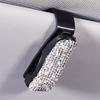 Multifunctional Cute Diamond-Inlaid Car Visor Sunglasses and Ticket Holder