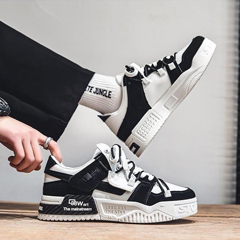 Men's Thick Soled Casual Trendy Shoes Four Season Outdoor Soft Sole Comfort Walking Shoes Student Board Shoes Fashion Male Shoes