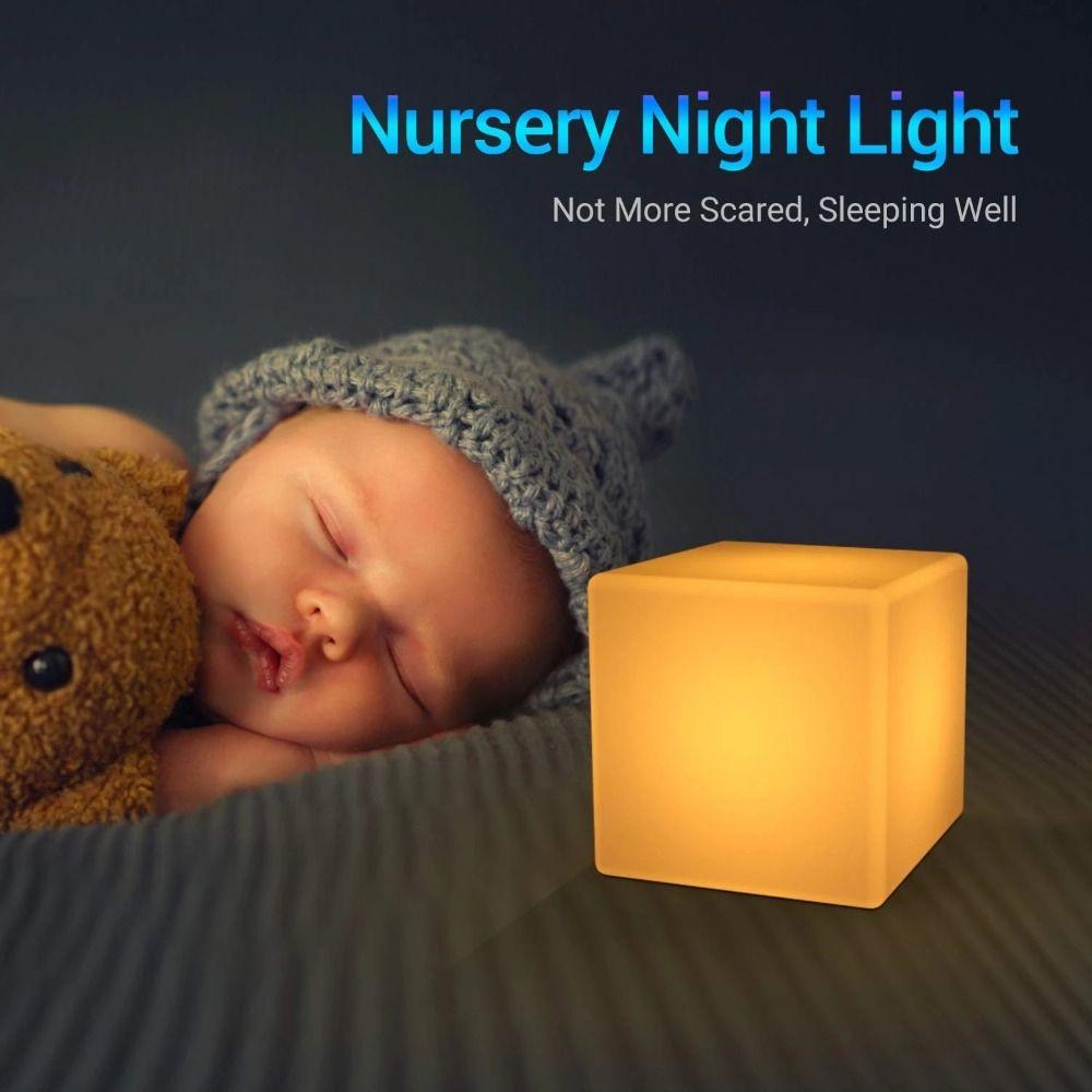 Mini Square Night Light Colorful Atmosphere Light Desk Decorative Led Cube Light  Children