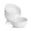 WishDeco Set of 4 White Bowls, 600ml Salad Bowl, Ramen Bowl, Soup Bowl, 15cm Diameter X 6cm Height, Microwave and Dishwasher Safe