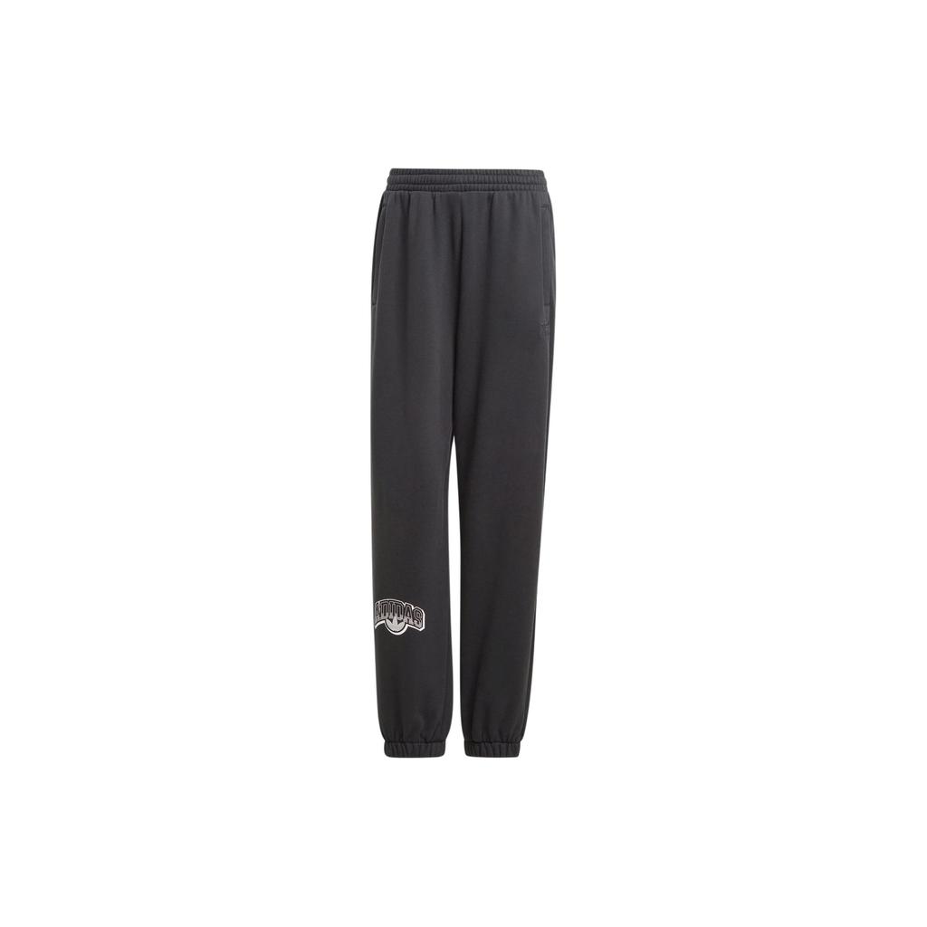 Adidas Originals Loose Fit Sweat Pants With Logo Print Women Bottoms Black IS2350