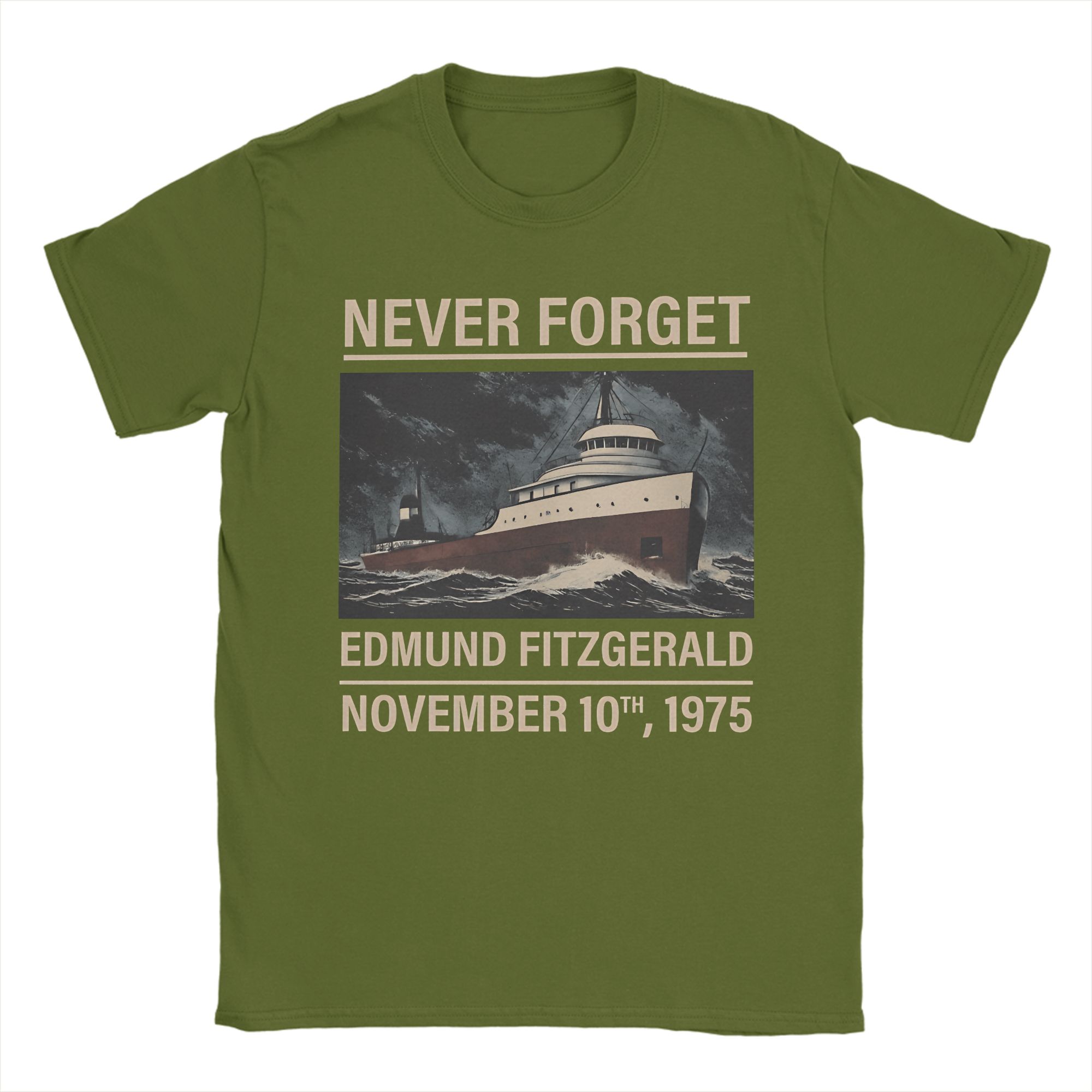 

Edmund Fitzgerald T-Shirt for Men Great Ship Funny Pure Cotton Tee Shirt Crew Neck Short Sleeve T Shirts Graphic Clothes 3XL