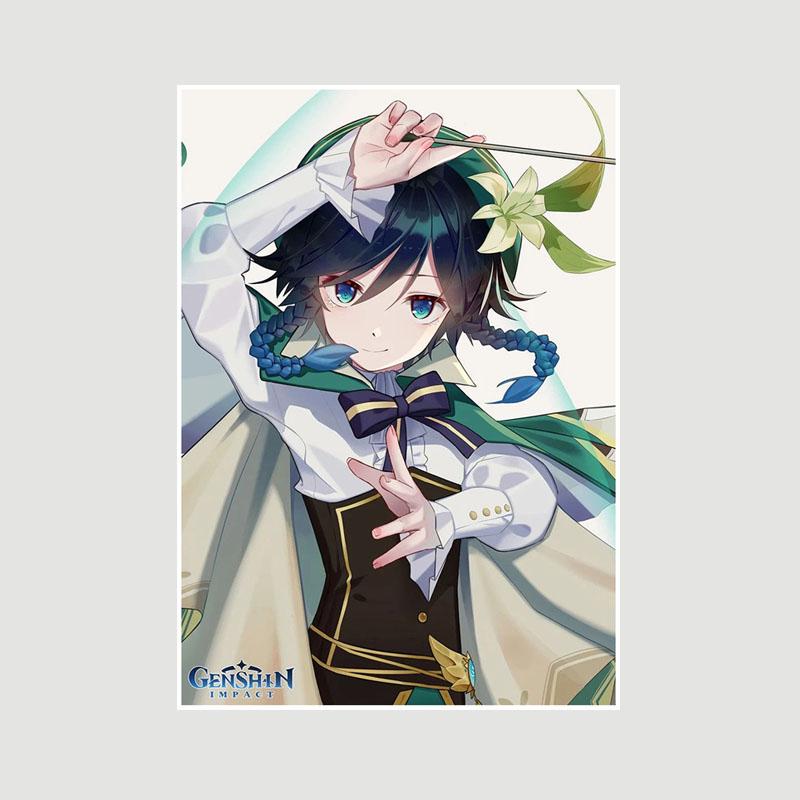 Genshin Impact Series Posters White Paper Anime Girl Poster Mural Home Decor Study Bedroom Bar Cafe Decoration Painting Wall Art Prints