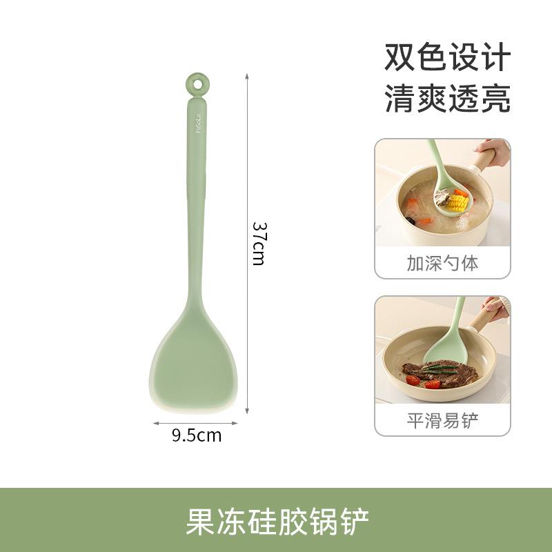 Silicone Spatula Household Non-stick Pans Special Cooking Spatula High-temperature Resistant Kitchen Jelly Silicone Soup Spoon