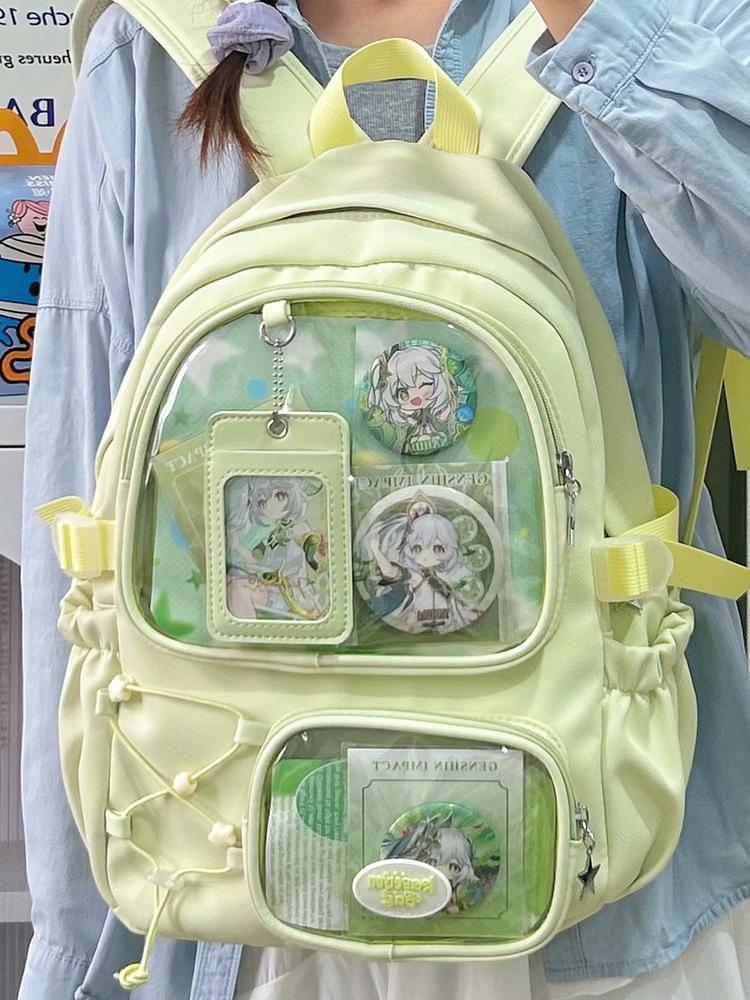 Zaino Borsa Dolore Zaino Studente Scuola Media Femminile Dopamina Bidimensionale Mettere Barra Piccola Scheda Trasparente Strato Dolore Zaino Leggero