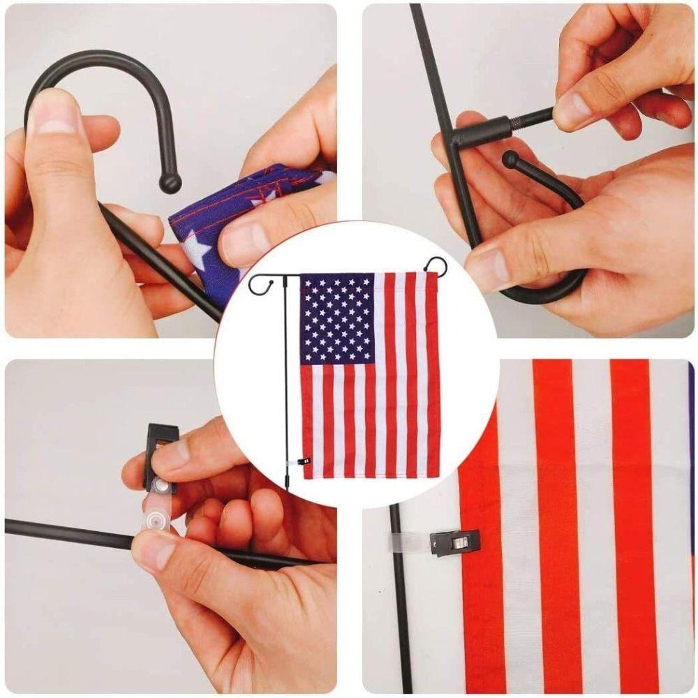 Weather Proof Garden Flag Pole Holder Stable Detachable Garden Banner Pole Stands Black Garden Flags Stand Garden