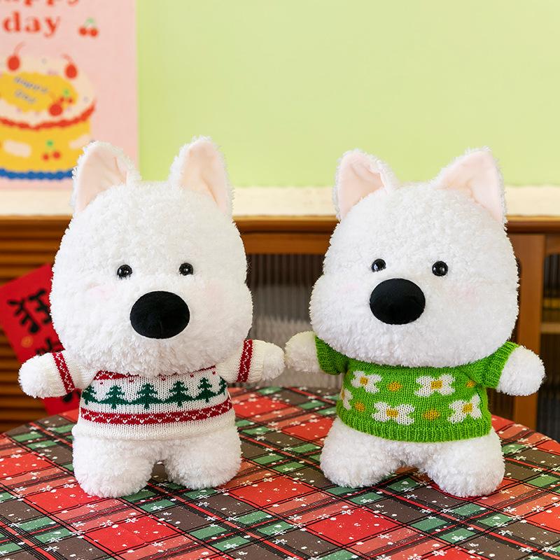 Cute Sweater Style West Highland Dog Plush Toy Wedding Sprinkler Confession Doll Children's Birthday Gift Claw Machine