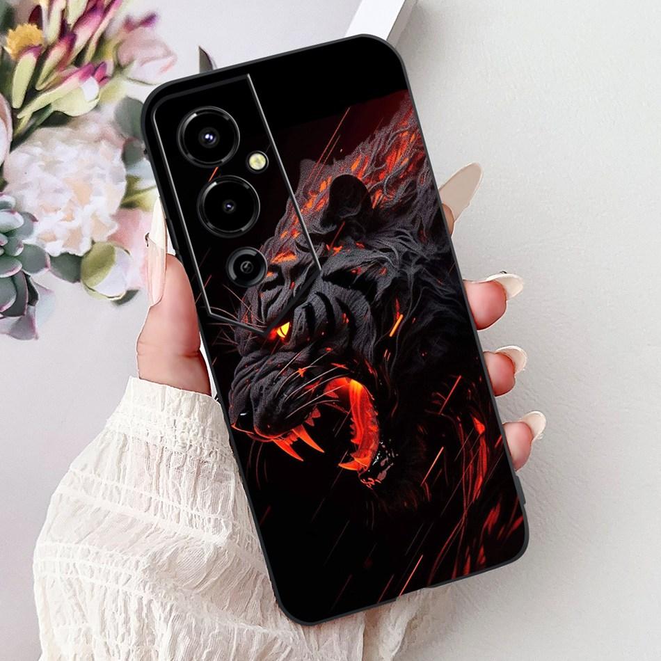 Für Tecno Pova 4 Pro Pova4 Elegantes Blumiges Katzen Handyhülle Für Tecno Pova 4 4Pro LG8n LG7n Klare TPU Silikon Weiche Hüllen Stoßfänger