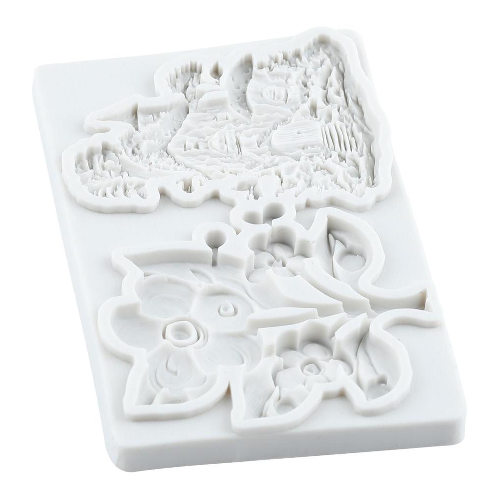 Fairy Garden House Silicone Mold Sunflower House Treehouse Fondant Molds Cake Decorating Tools Theme Cake Dessert Decorated Chocolate Candy Mold