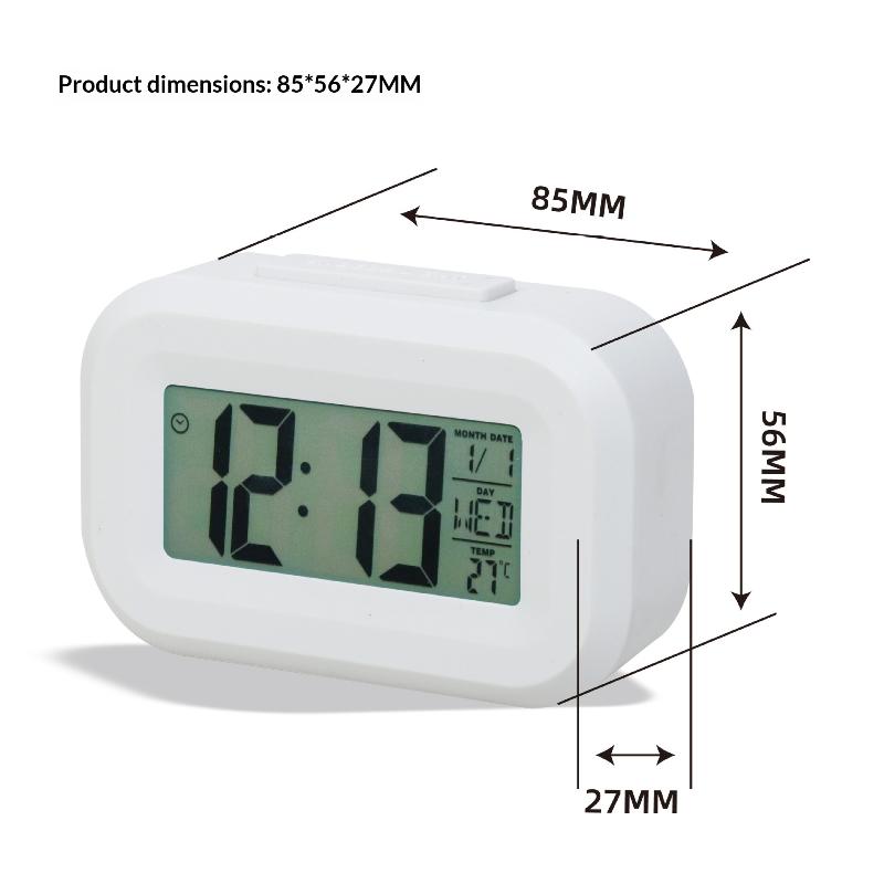 Digital Compact Alarm Clock Temperature Date Display Multiple Colors Easy to Operate for Elderly Student Daily Use
