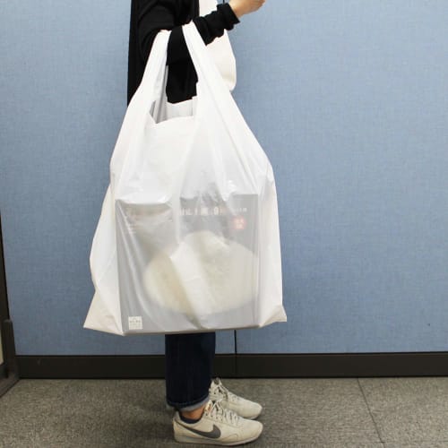 Household Japan TA-80 Milky White Plastic Shopping Bags, Extra Large, 45L, 0.025mm Thick, 50 Bags per Pack