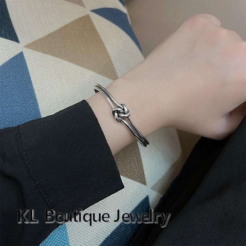 Trendy Ronde Ronde Open Knoop Manchet Bangle Armbanden Voor Vrouwen Elegante Zilveren Sieraden Armband