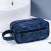 Waterproof Men Toiletry Bag PU Leather Portable Design Cosmetic Bag Large Capacity Simple Storage Shaving Tools Organizer